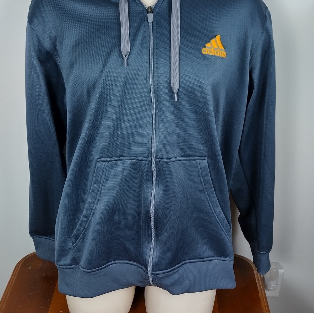 Adidas Men's Full Zip Jacket Hoodie Drifit Fleece Size XL Active Wear - Picture 14 of 15